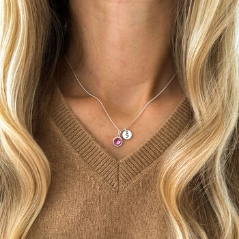 18th Birthday Necklace – Birthstone And Initial Gift For Her, 2 of 10