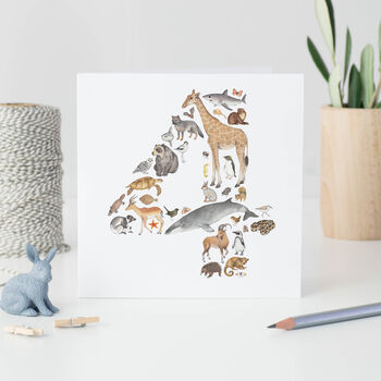 Age Number Birthday Card With Animals, 4 of 10