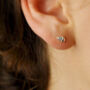 Tiny Sterling Silver Mismatched Shell Stud Earrings, thumbnail 3 of 7