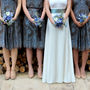 Winter Blue And Chocolate Lace Bridesmaid Dresses, thumbnail 1 of 8