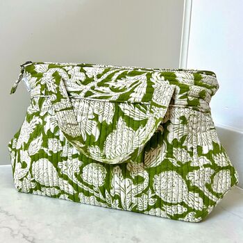 Tall Wash Bag With Handles Green Rhapsody, 5 of 5