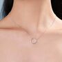 Sterling Silver Minimal Skinny Circle Pendant Necklace, thumbnail 1 of 12