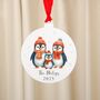 Personalised Penguin Family Christmas Tree Decoration, thumbnail 2 of 8