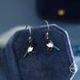 Sterling Silver Magpie Drop Hook Earrings, thumbnail 2 of 10