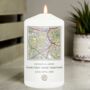Personalised Modern Map Anniversary Candle, thumbnail 1 of 3