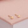 3mm Gold Plated Sterling Silver Disc Stud Earrings, thumbnail 1 of 3