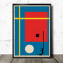 Bauhaus Inspired Abstract Geometric Art Print #08, thumbnail 1 of 2