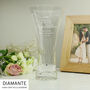 Personalised Engagement Hand Cut Diamente Heart Vase, thumbnail 1 of 4