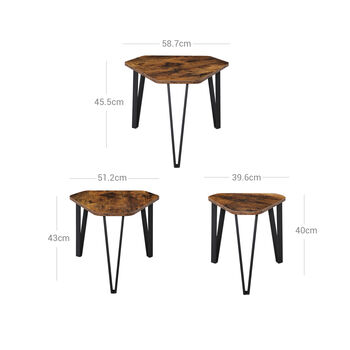 Set Of Three Steel Frame Nesting Coffee Table, 4 of 6