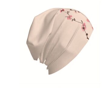 Chemo Headwear Beanie Hat Bandana Pink Flowers Super Soft, 4 of 6