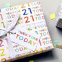 21st Birthday Wrapping Paper Set, thumbnail 1 of 3
