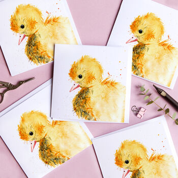 Inky Duckling Blank Greeting Card, 2 of 4