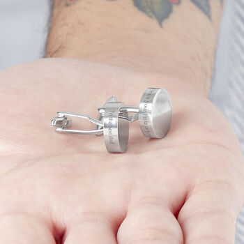 Personalised Secret Message Solid Circle Disc Cufflinks, 5 of 11