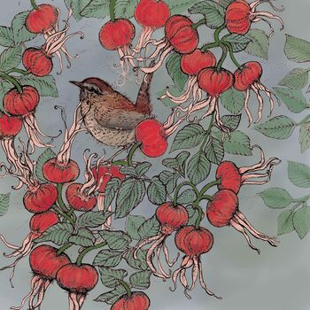 'Wren And Beech Rose' Print, 3 of 3