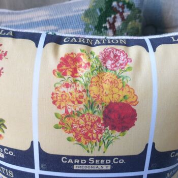 Vintage Flower Seed Print Decorative Cushion, 2 of 8