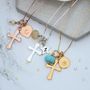 Personalised Cross Necklace With Birthstones, thumbnail 5 of 12