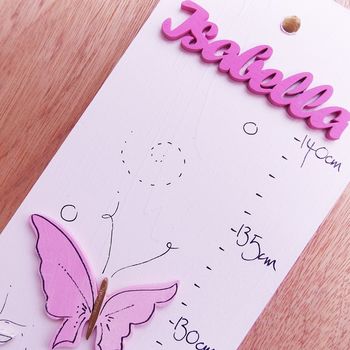 Personalised Pink Butterflies Height Chart, 5 of 6