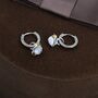 Sterling Silver Moonstone Planet And Gold Star Huggie Hoop Earrings, thumbnail 6 of 11