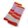 Pure Cashmere 'Stone' Wristwarmers With Stripe, thumbnail 2 of 3