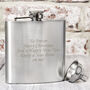 Personalised Engraved Message Stainless Steel Hip Flask, thumbnail 5 of 7