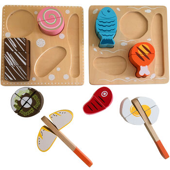 Wooden Play Food Sets – Dinner And Dessert Puzzle Set, 4 of 8