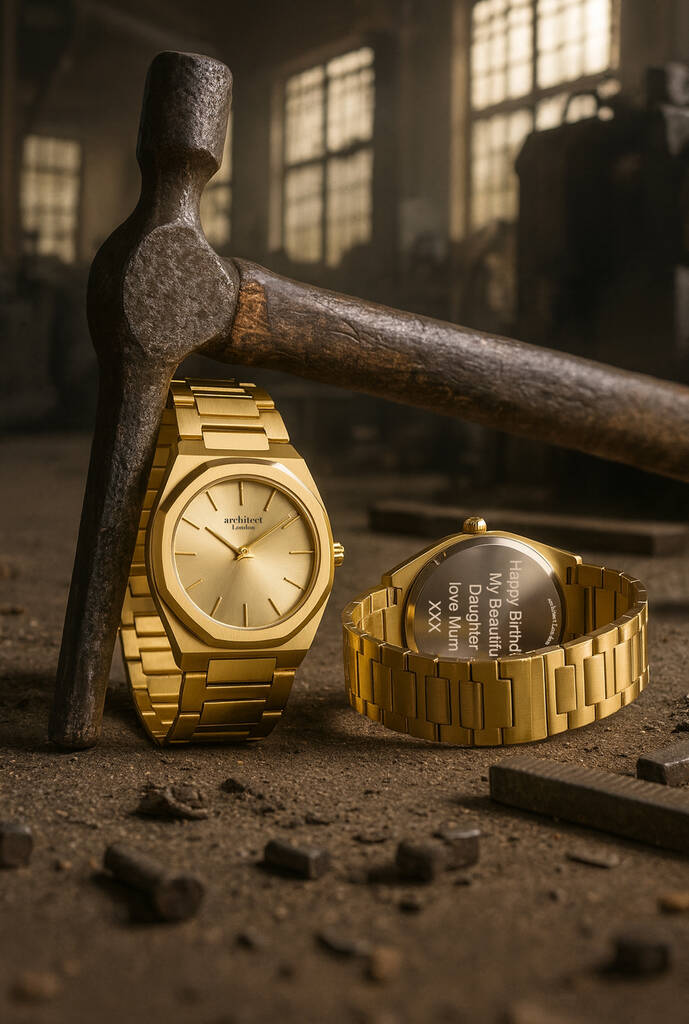 Cesca Doré Ladies Personalised Architect London Gold Watch, 1 of 3