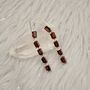 Red Garnet Drop Silver Earrings, thumbnail 5 of 9
