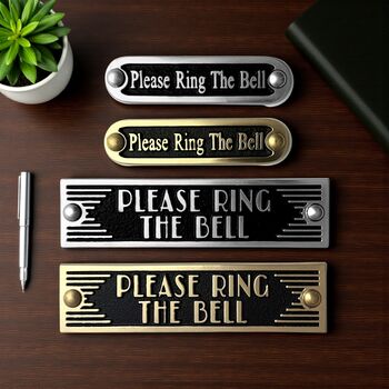 Please Ring The Bell Metal Door Sign Art Deco Or Modern, 6 of 6