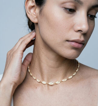 Nekomeishi Semi Precious Cream Cats Eye Necklace, 2 of 5