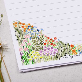A5 Personalised Letter Writing Paper Bold Flowers, 2 of 4