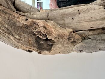 85cm Heavy Teardrop Driftwood Mirror Huge Wooden Wall Decor, 4 of 10