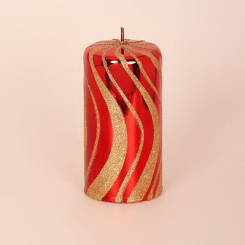 Red Gold Spiral Candles By G Decor, 4 of 5