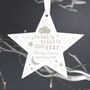Personalised Twinkle Twinkle Wooden Star Decoration – Christening Or New Baby Gift, thumbnail 3 of 4