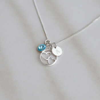 Sisters Necklace, Double Hearts Pendant, Sterling Silver Personalised Sister Gift, 11 of 11