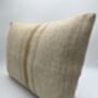 Oblong, Natural, Hemp, Neutral, Woven, Grain Sack, Striped Cushion With Cotton Reverse Ochre Thick Stripe, thumbnail 2 of 4
