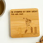 Personalised Engraved Bamboo Cricket Coaster, thumbnail 2 of 4