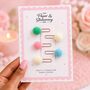 A Set Of Five Pastel Pom Pom Paperslips, thumbnail 1 of 4