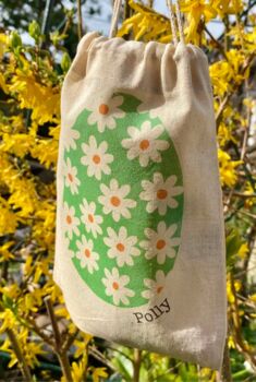 Daisy Flowers Egg Bag Filled With Chocolate Eggs, 2 of 3