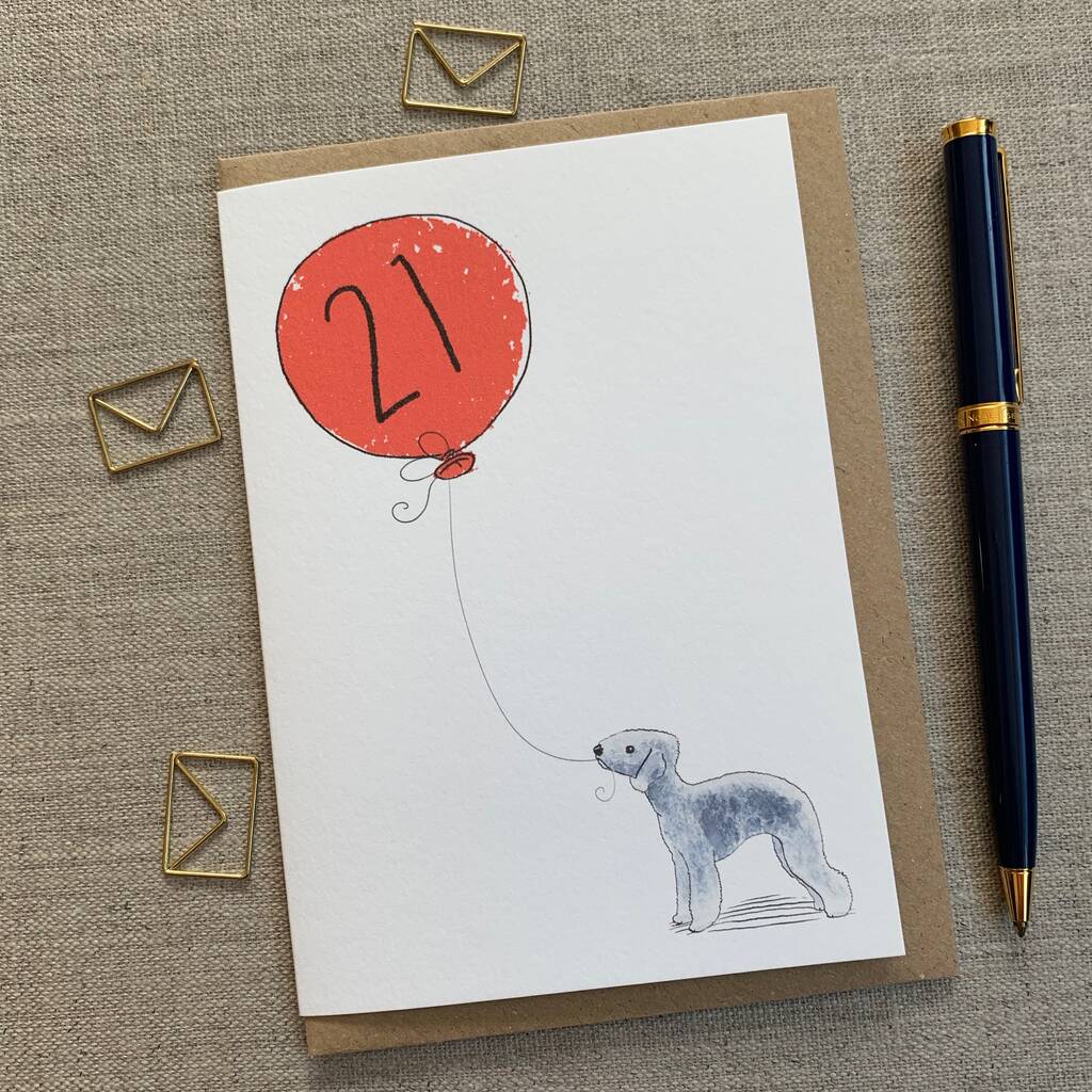 Personalised Bedlington Terrier Birthday Card, 1 of 5