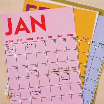 Undated A3 Wall Planner | 12 Pages | Colourburst, 6 of 8