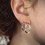 Plain Open Hoops Studs In Silver, thumbnail 2 of 4