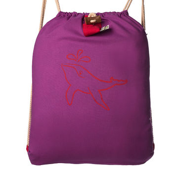 Humpback Whale Roll Up Drawstring Rucksack, 6 of 7