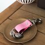 Custom Country Pink Leather Travel Keyring Gift Set, thumbnail 4 of 5