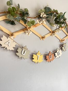 Autumn Bunting Wooden Autumnal Home Decoration Garland, 2 of 9