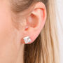 Square Sterling Silver And Cubic Zircona Earrings, thumbnail 1 of 4