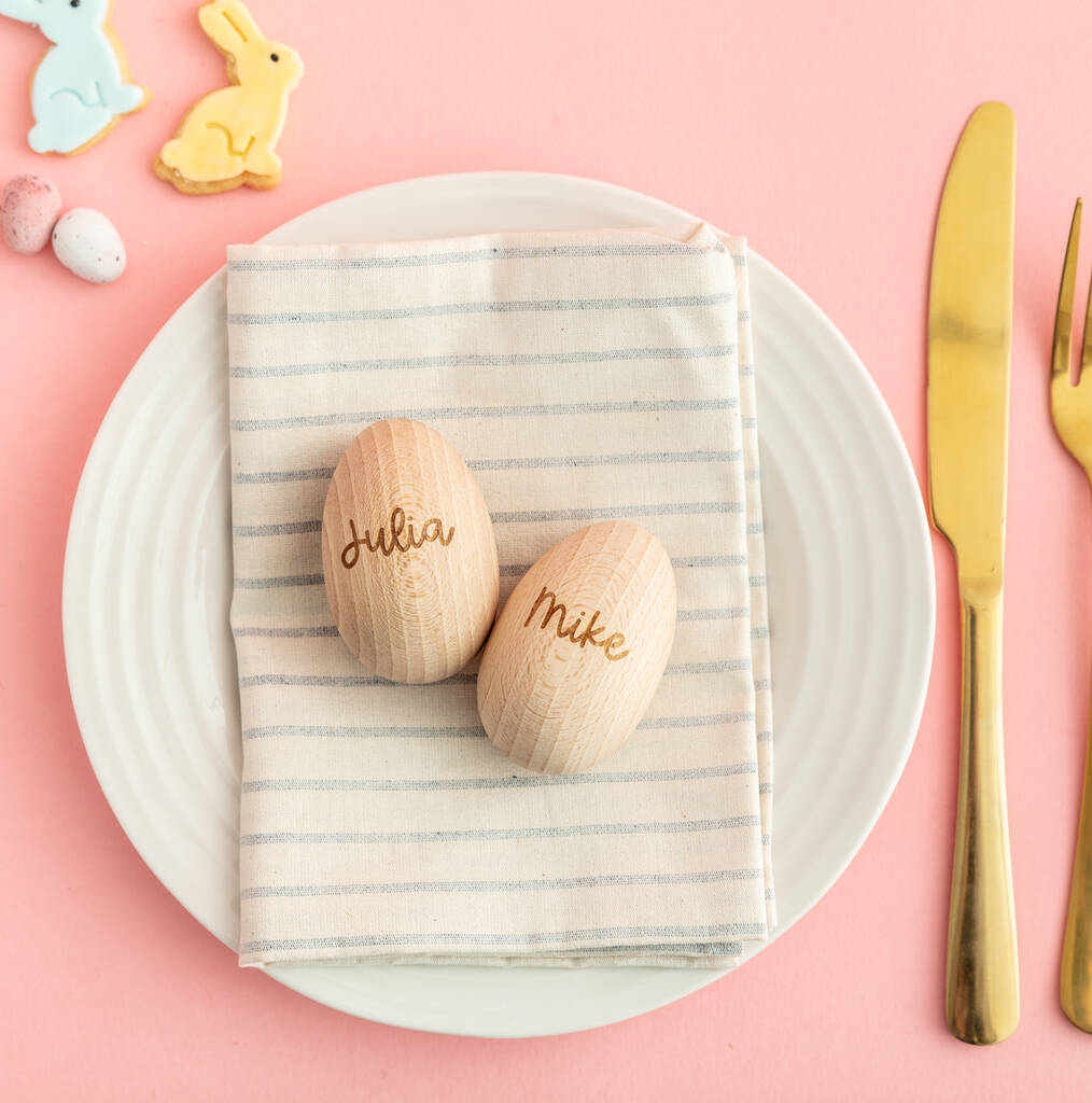 Personalised Wooden Egg Place Setting, 1 of 2