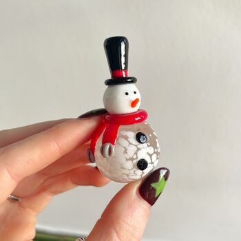 Hand Blown Little Glass Snowman, 2 of 4