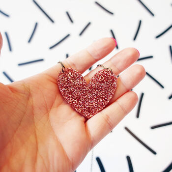 Glitter Heart Necklace, 3 of 7