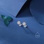 Sterling Silver Daisy Internally Threaded Flat Back/ Screw Back /Stud Earrings, thumbnail 7 of 12