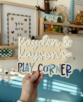 Personalised Wooden Children's Playroom Sign Decor, 3 of 9